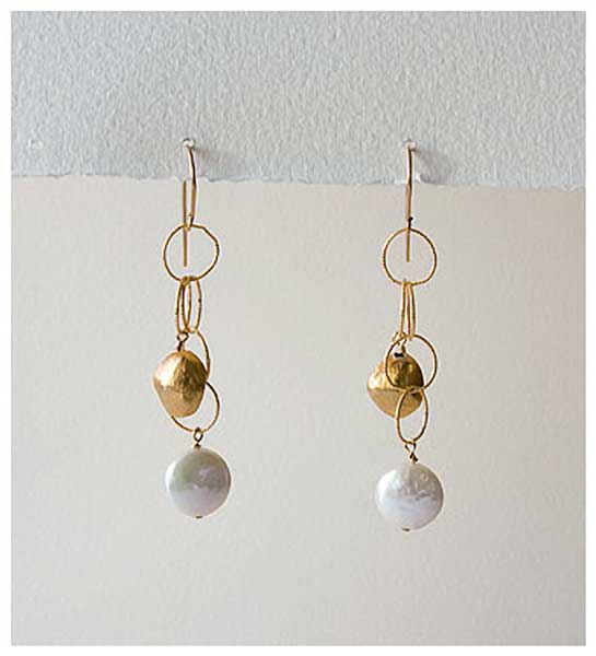 Gold & Pearl Earrings