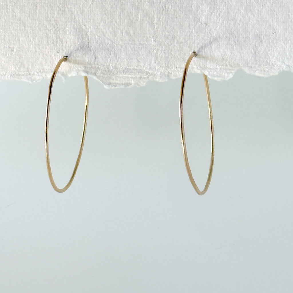 Gold Hammered Hoop Earrings