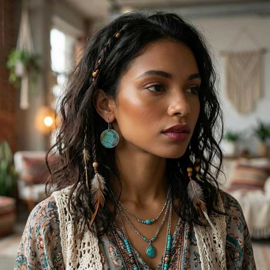 Deep Aqua Green Patina Earrings