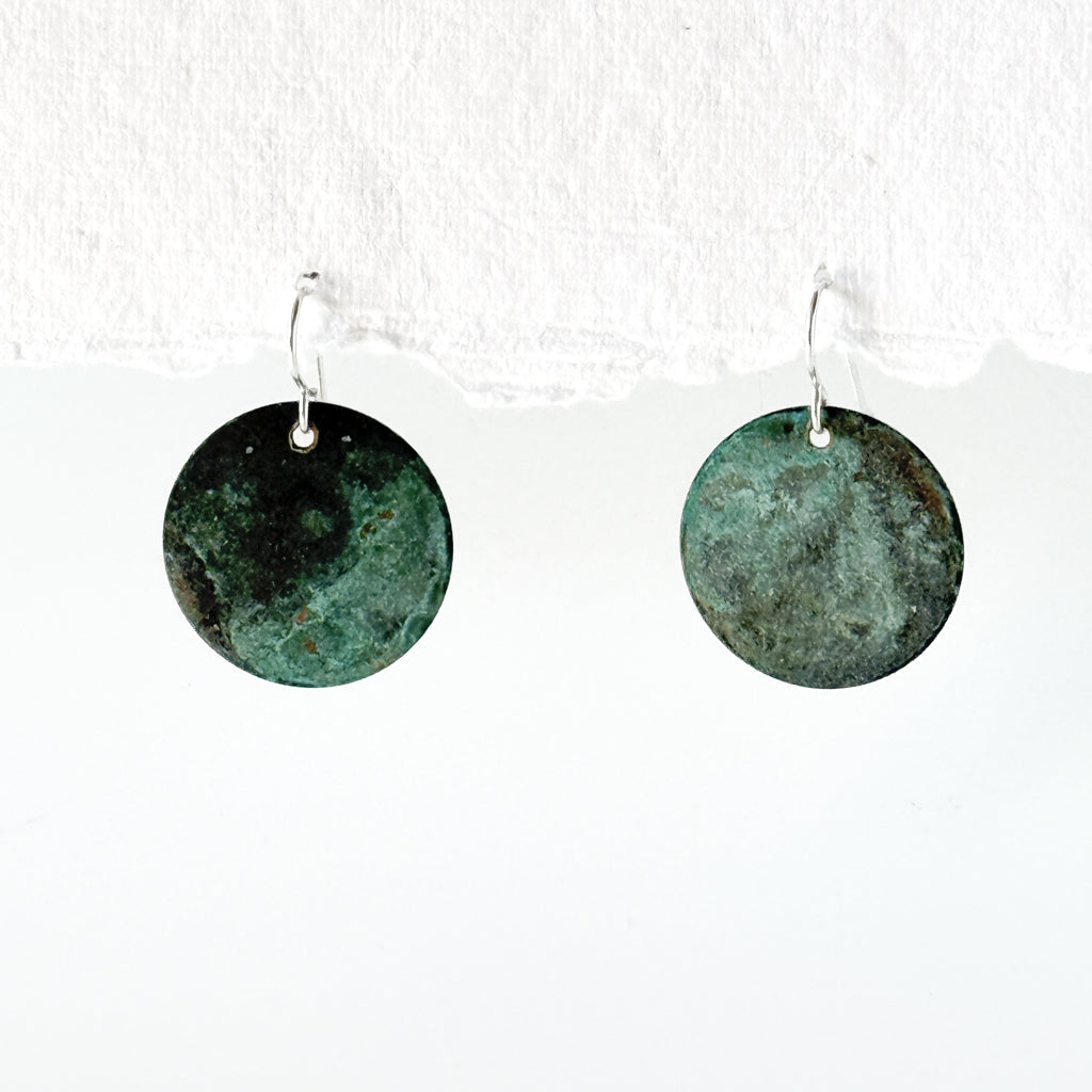 Mottled Turquoise Patina Earrings