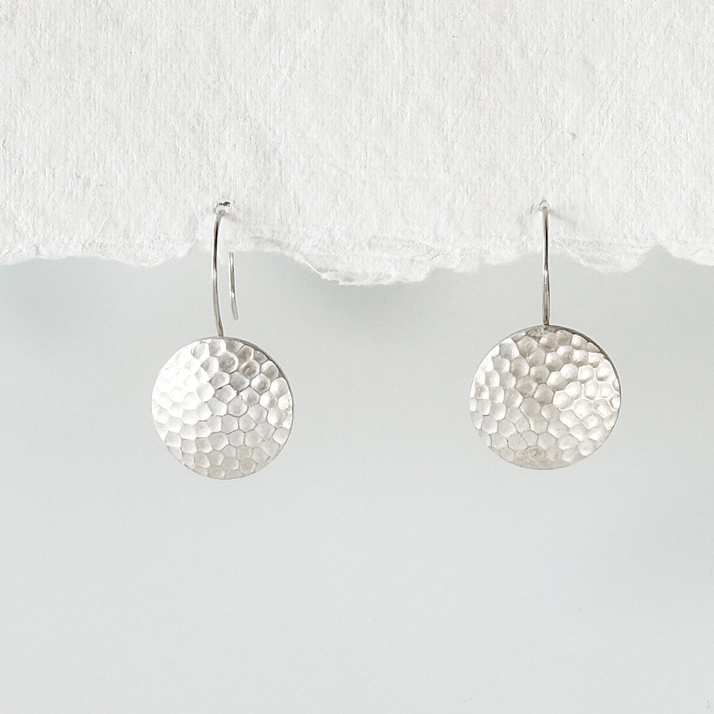 Silver Dimpled Earrings