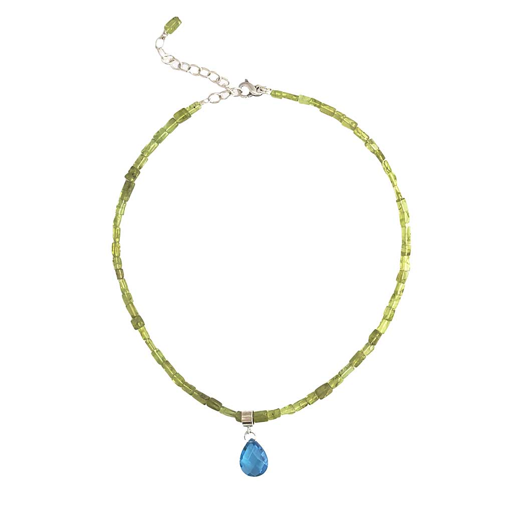 Peridot and Capri Sea Blue Necklace