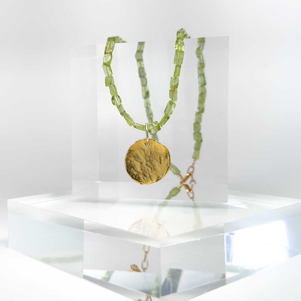 Peridot and Gold Necklace