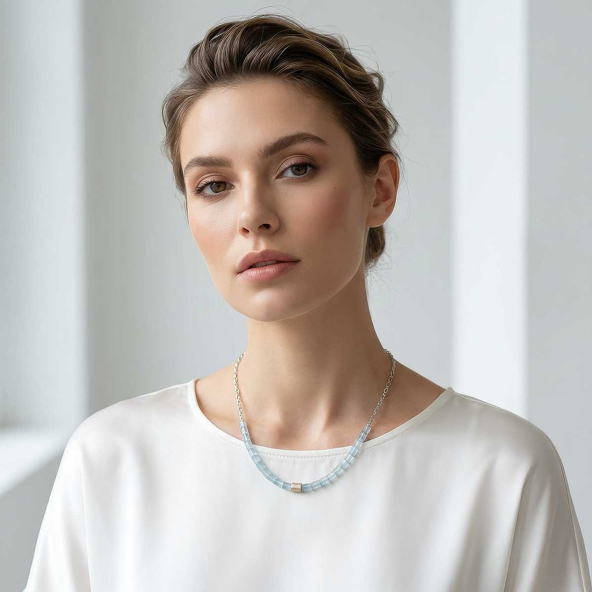 Aquamarine & Sterling Silver Necklace