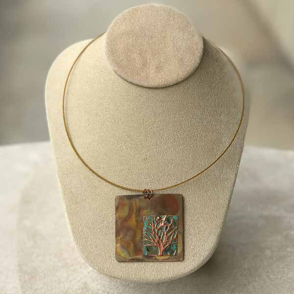 Copper & Patina Tree of Necklace