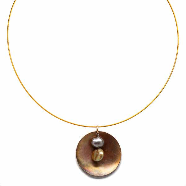 Geometry & Pearl Patina Choker Necklace
