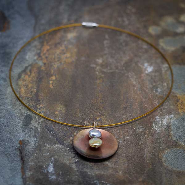 Geometry & Pearl Patina Choker Necklace