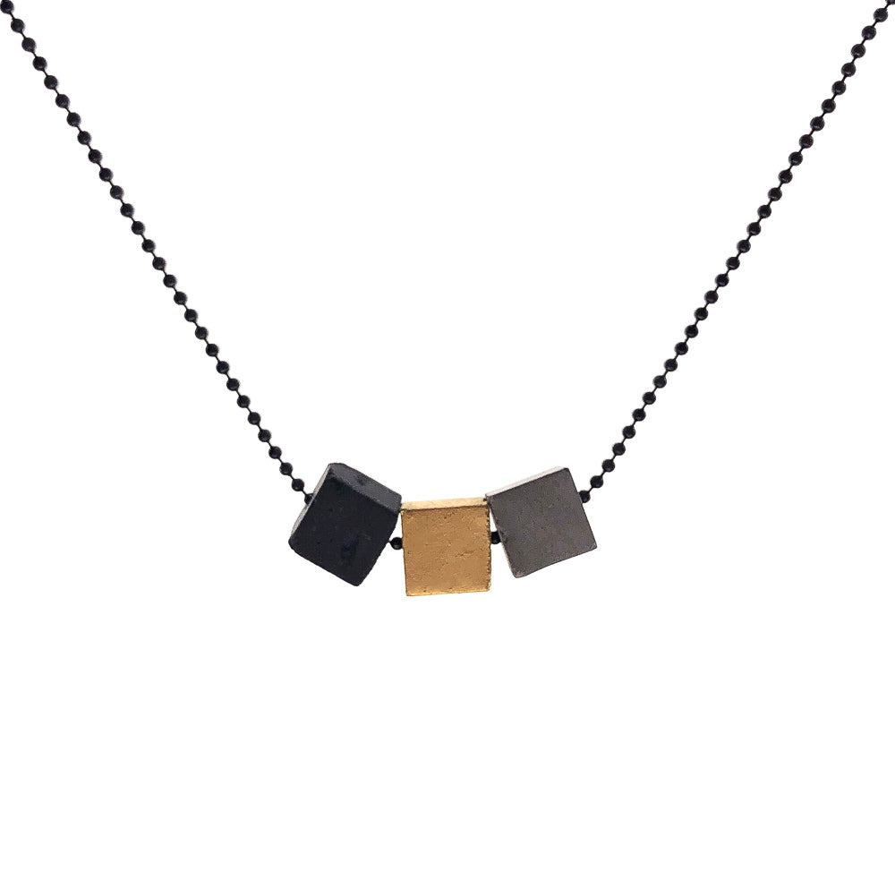 Concrete Cubist Necklace B-G-C