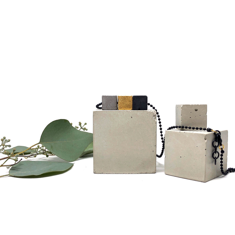Concrete Cubist Necklace B-G-C