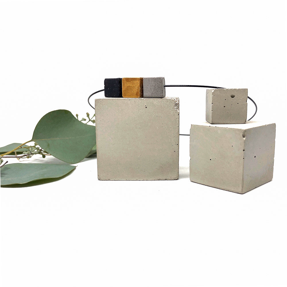 Concrete Cubist Necklace B-G-C