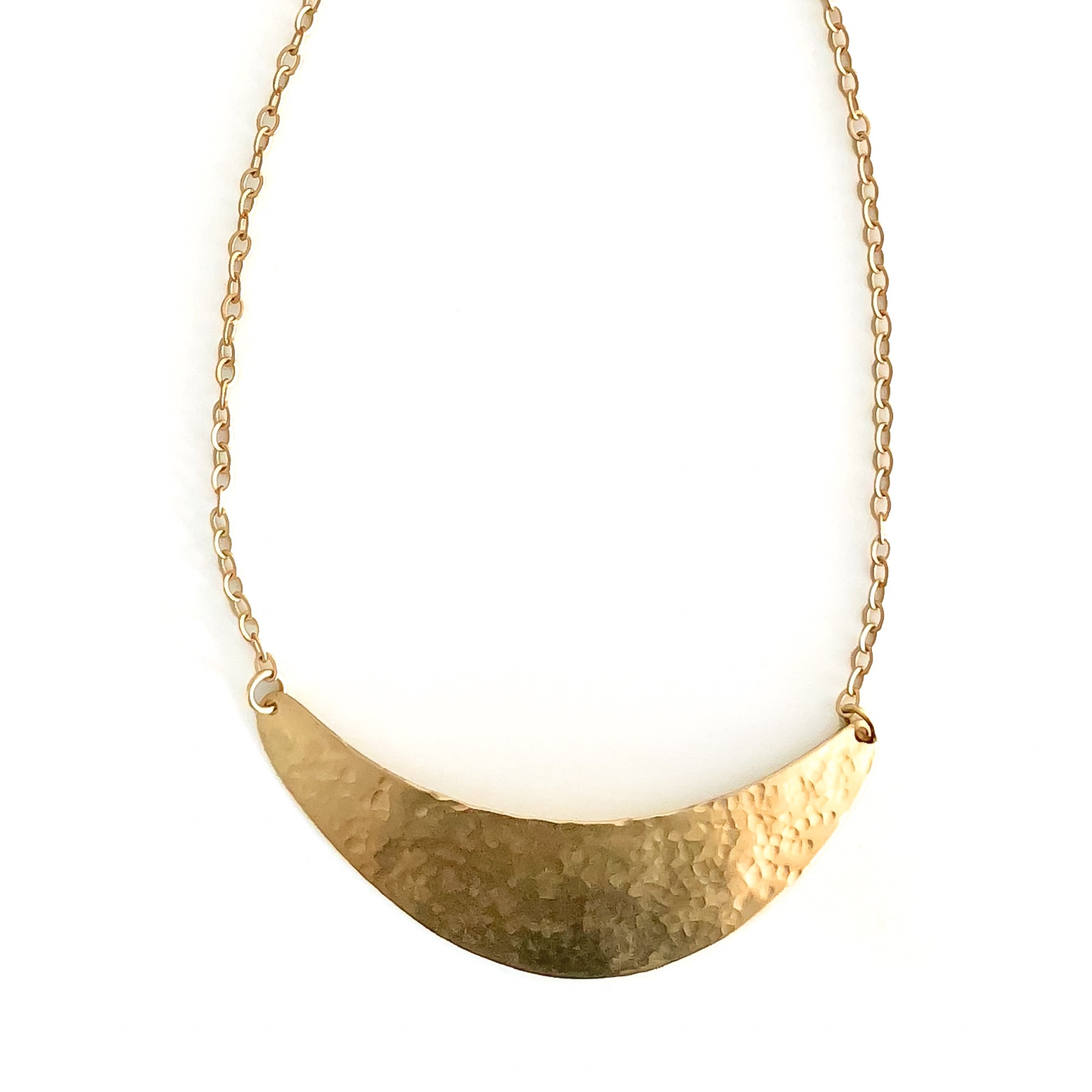 Hammered Crescent Necklace