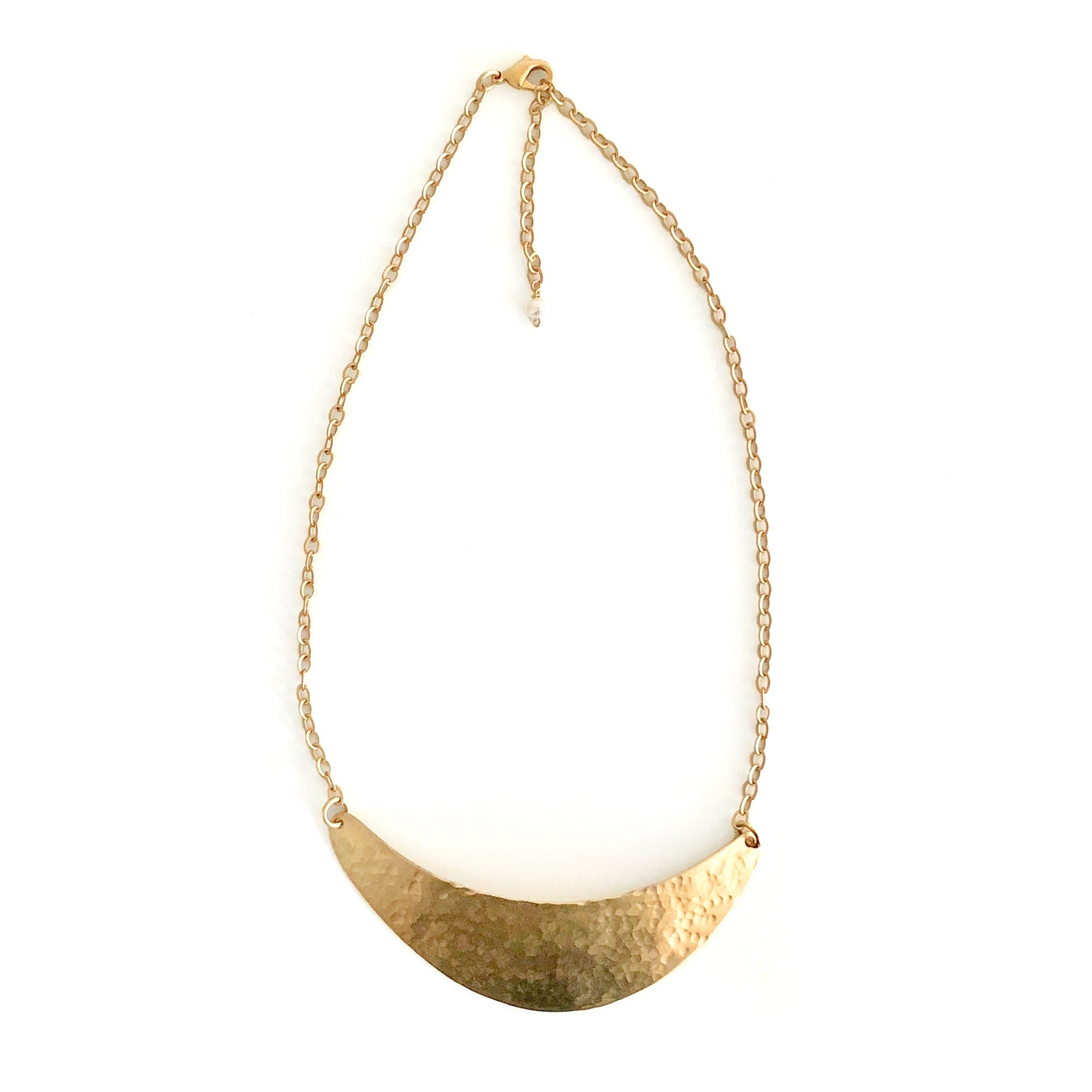 Hammered Crescent Necklace