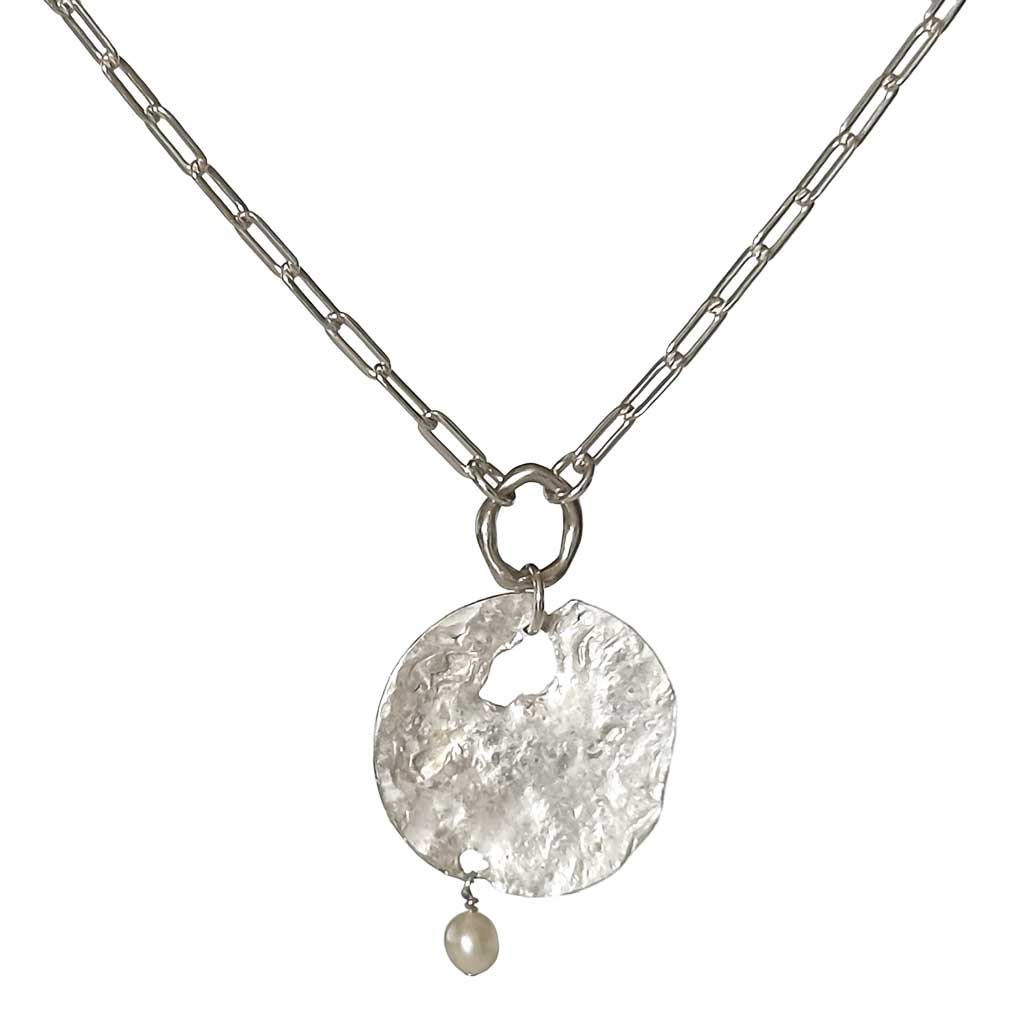 Reticulated Silver with Pearl Necklace VP-01