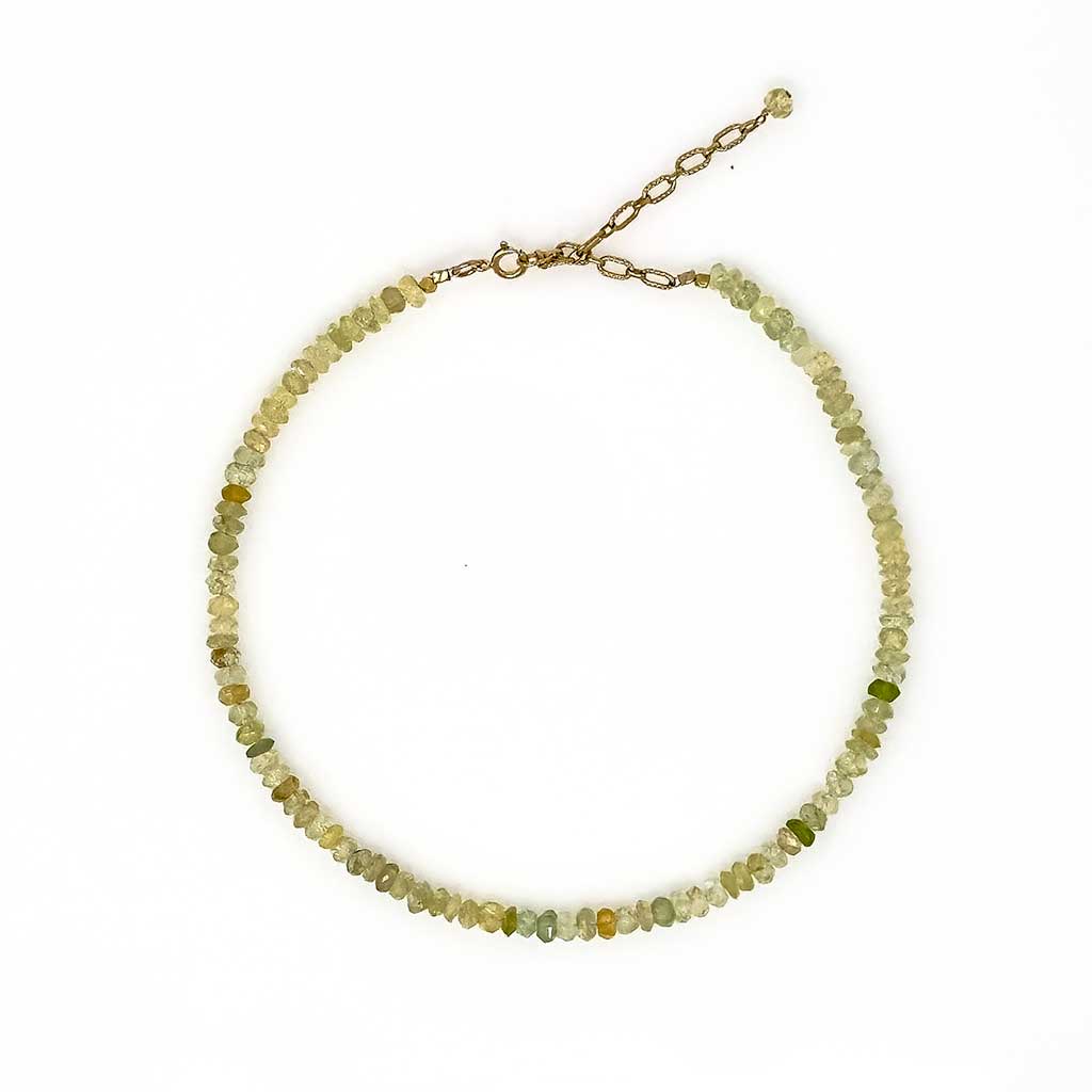 Tourmaline Multi Green/Yellow Faceted Necklace
