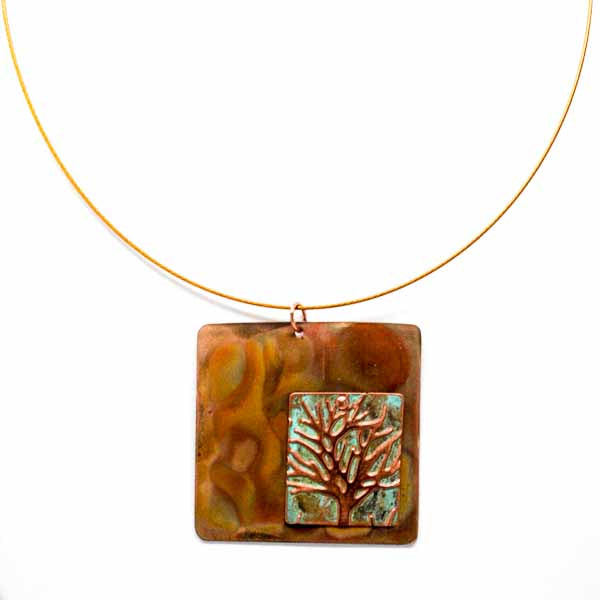 Copper & Patina Tree of Necklace