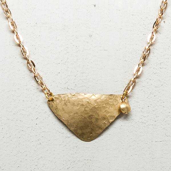 Hammered Triangular Brass Necklace