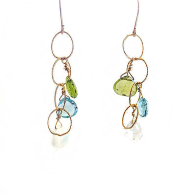 Blue Sea Cascade Earrings - 