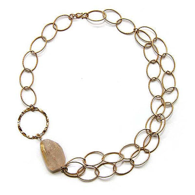 Rutilated Quartz Ring Necklace - 