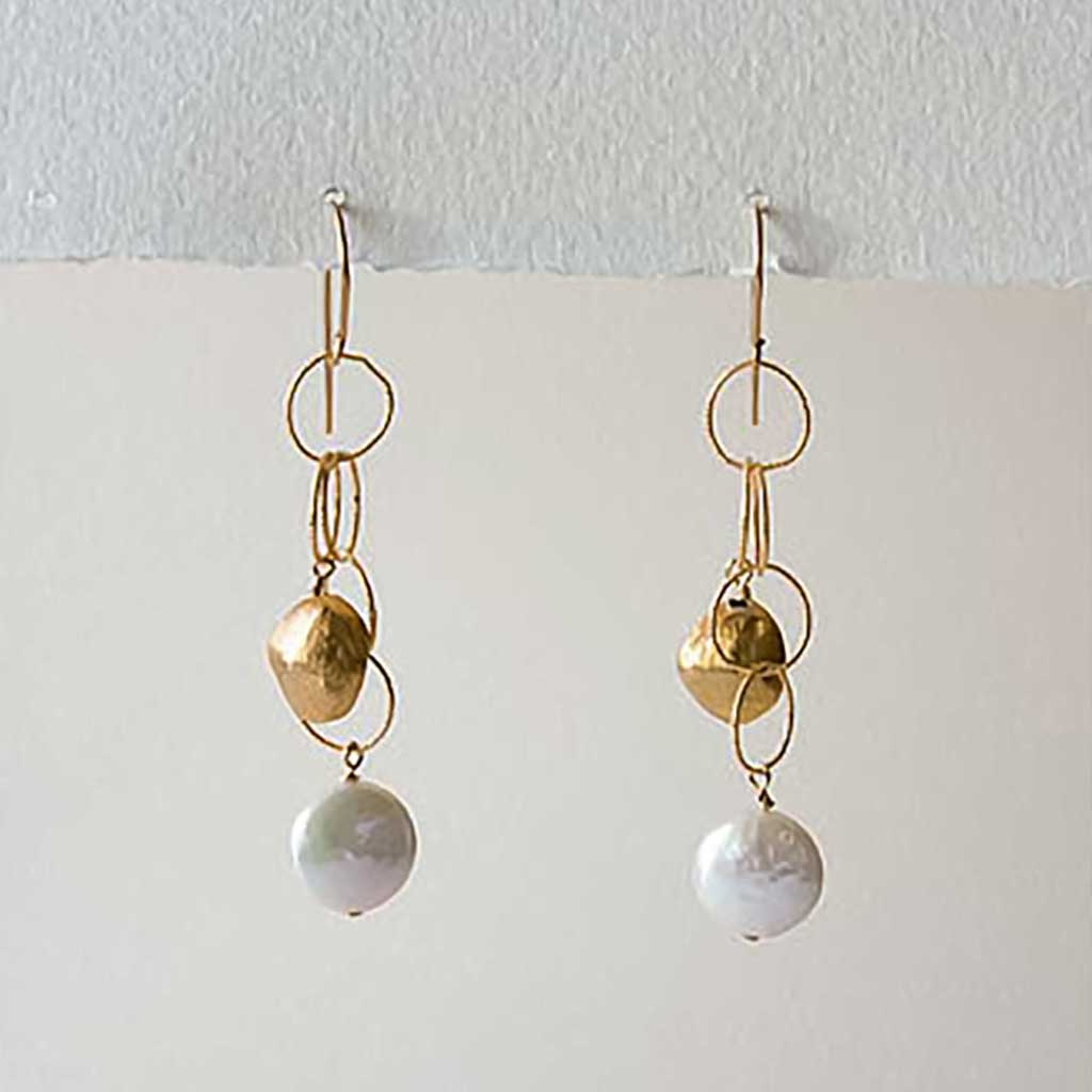 Gold & Pearl Earrings