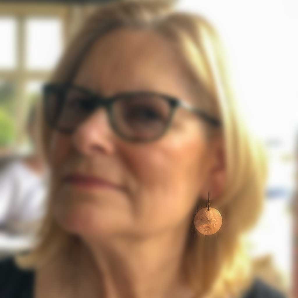 Hammered Copper Disk Earrings Small