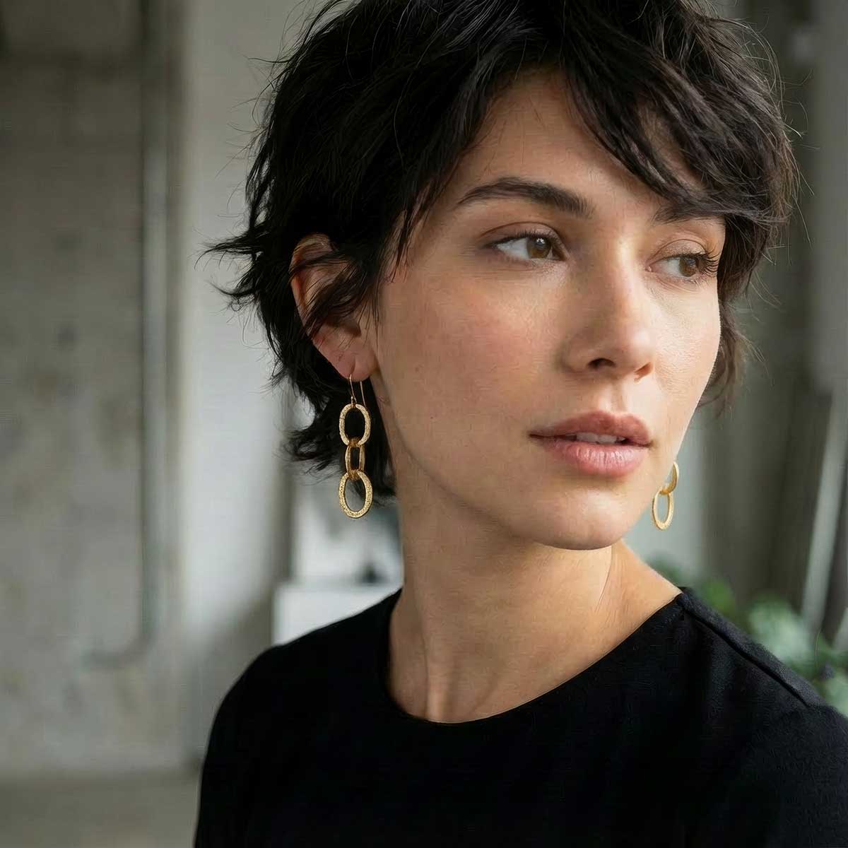 Gold Linked Earrings