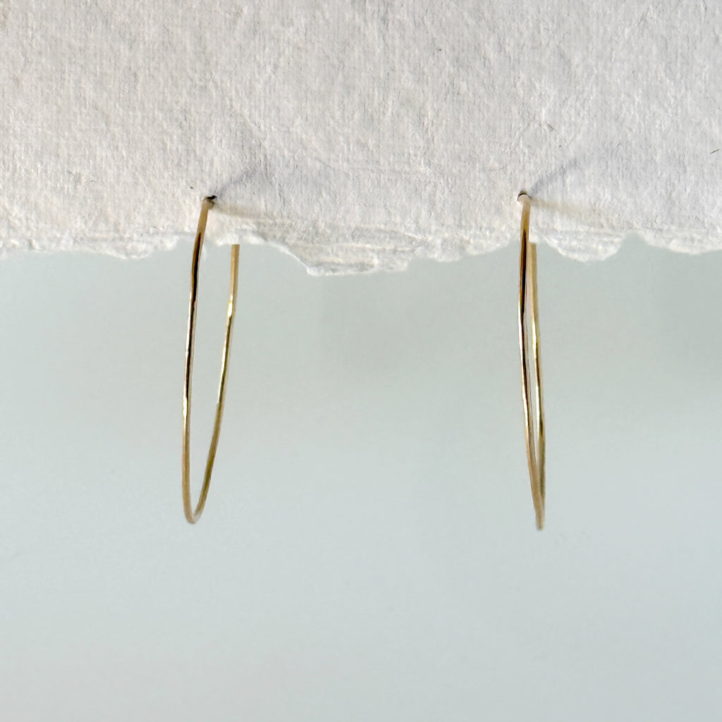 Gold Hammered Hoop Earrings