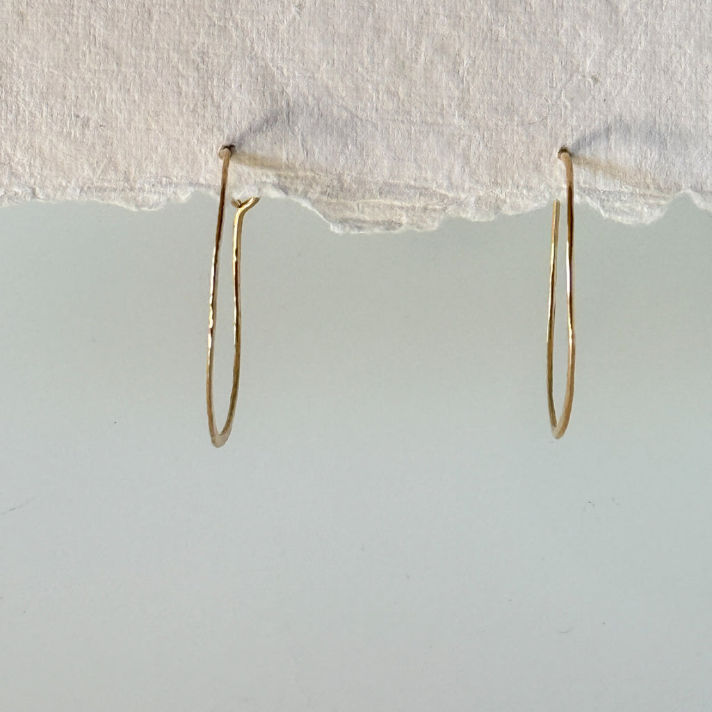 Gold Hammered Small Hoop Earrings