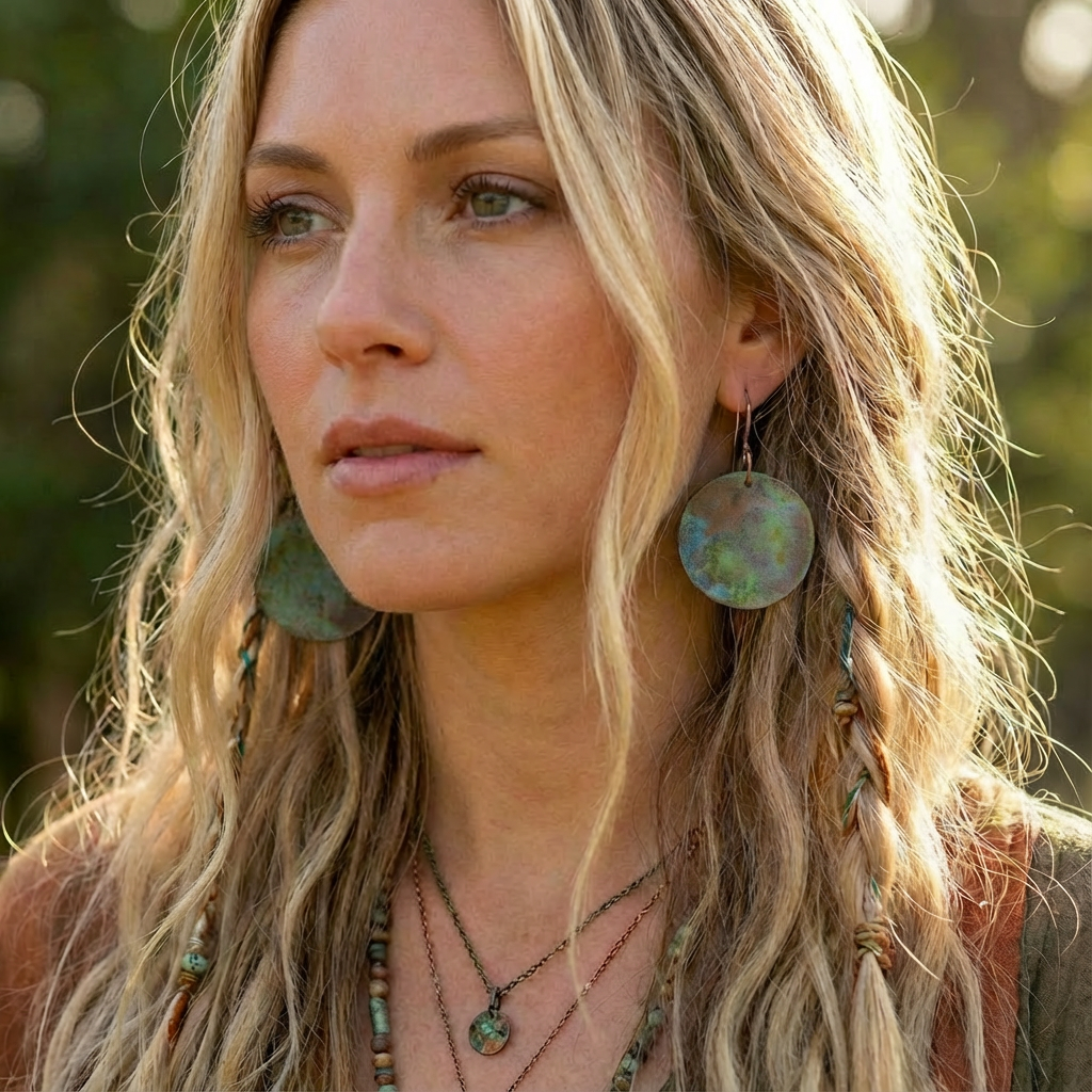 Green Sea Patina Earrings