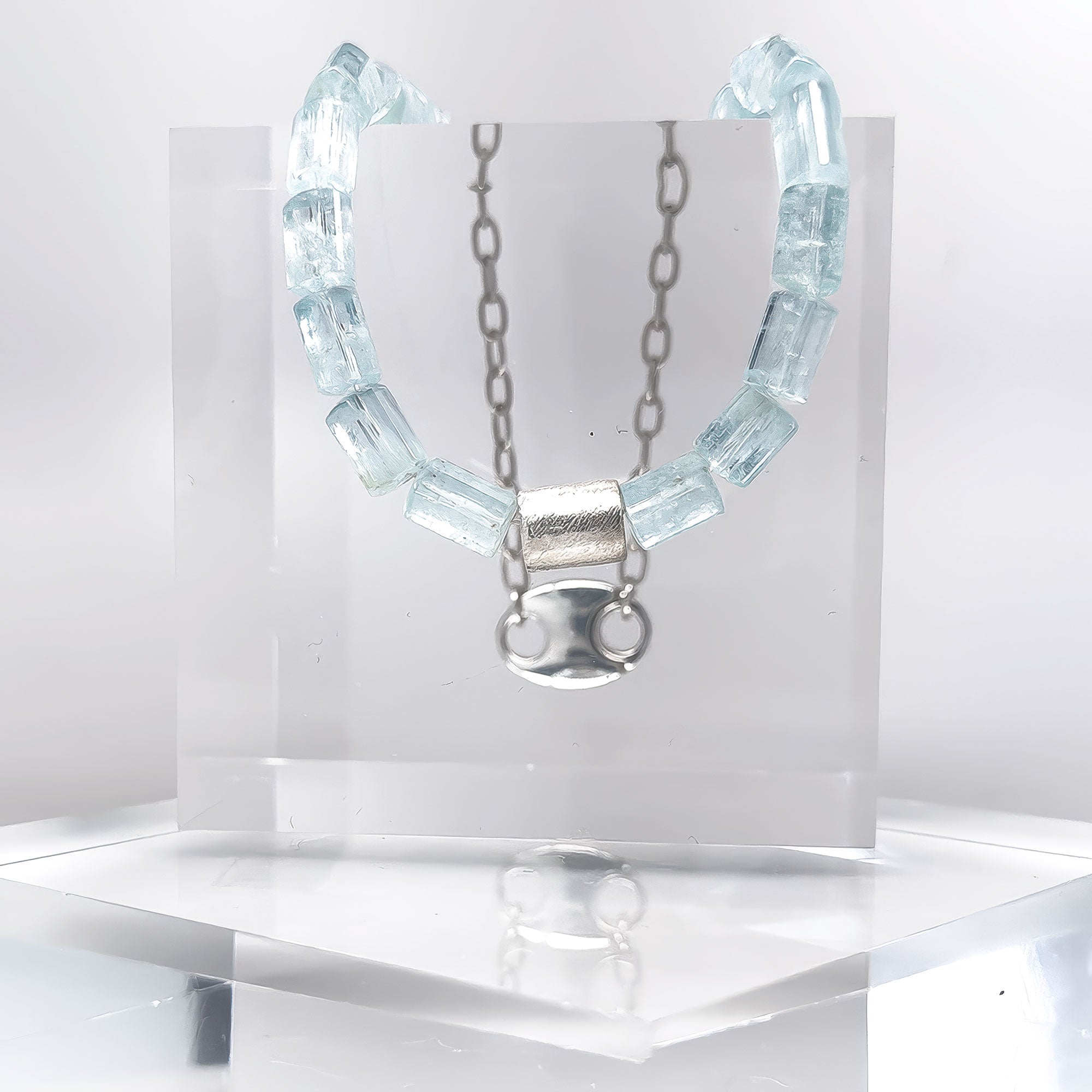 Aquamarine & Sterling Silver Necklace