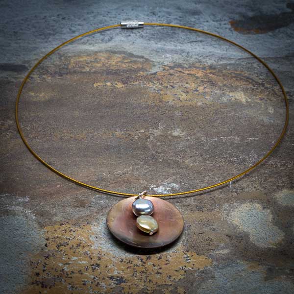 Geometry & Pearl Patina Choker Necklace